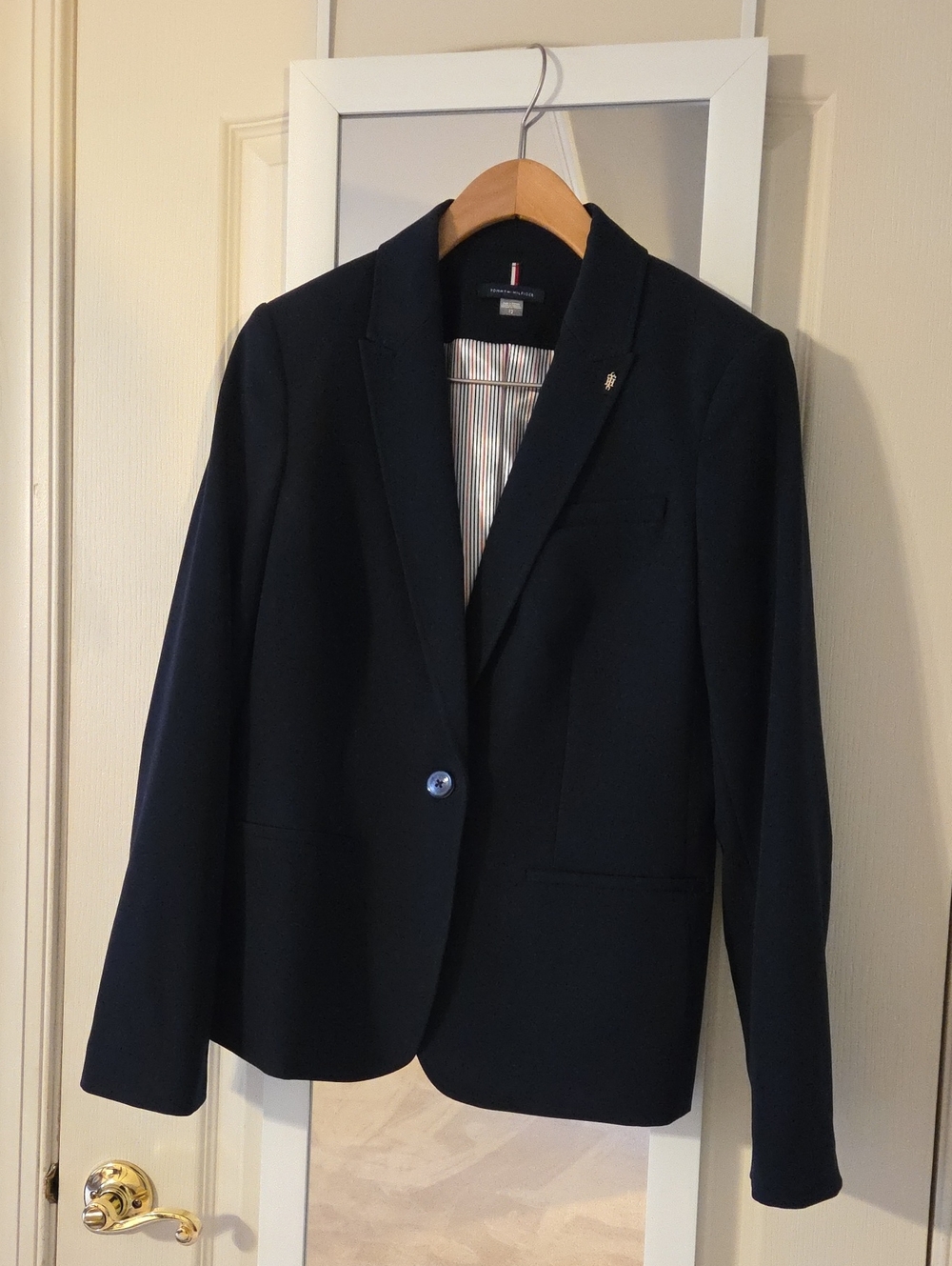 Tommy Hilfiger Navy Single-Button Tailored Blazer Sz 12